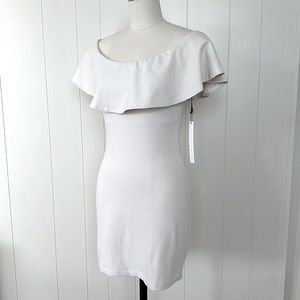 Susana Monaco Hannah Off Shoulder Ruffle Mini Dress in Cream